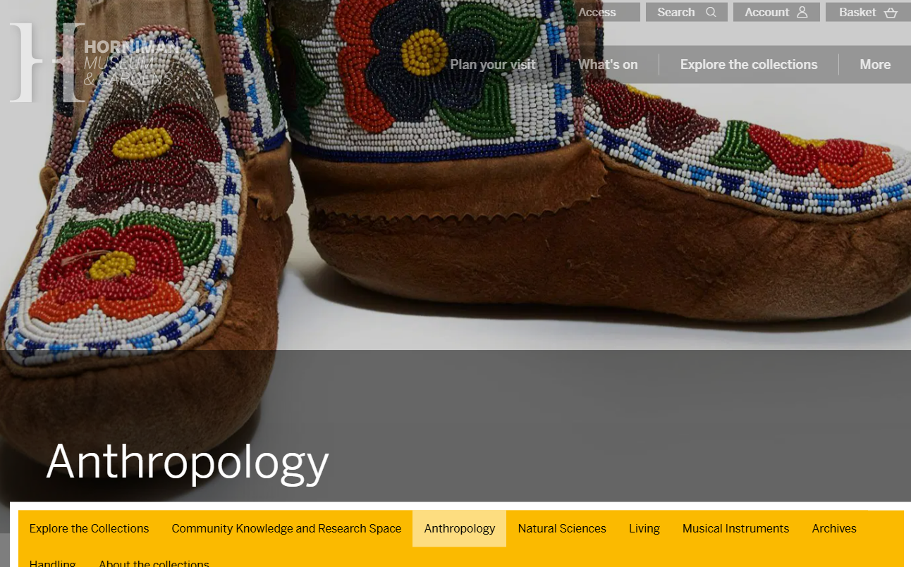 Preview of the Horniman's online collection page