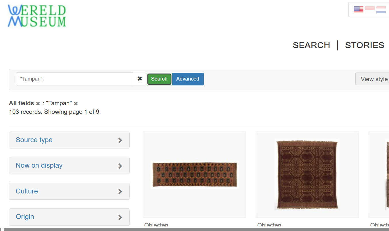 Preview of the Wereld's online collection page