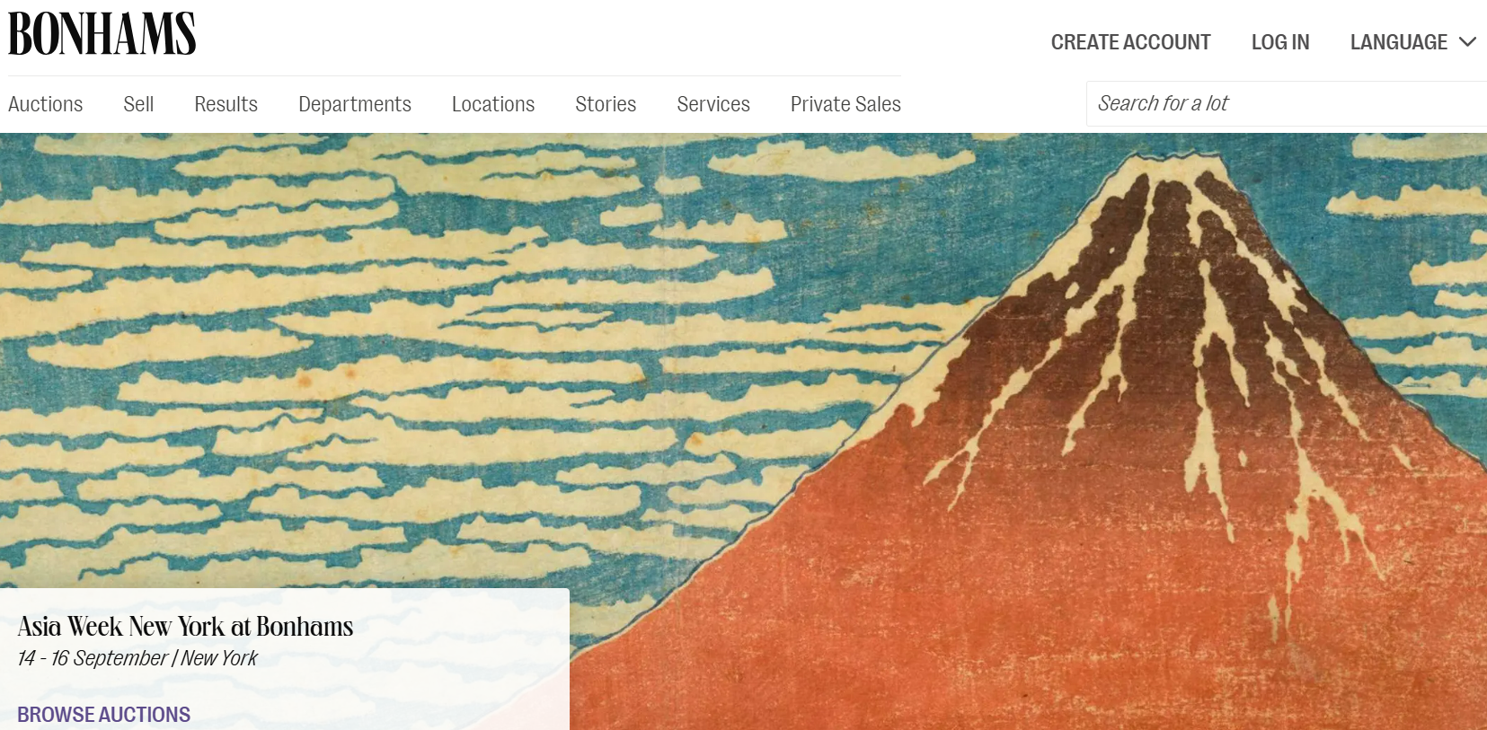 Preview of the Bonhams's online collection page