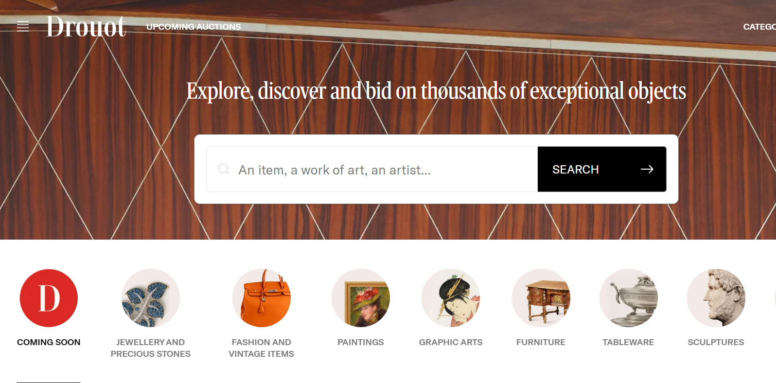 Preview of the Drouot's online collection page