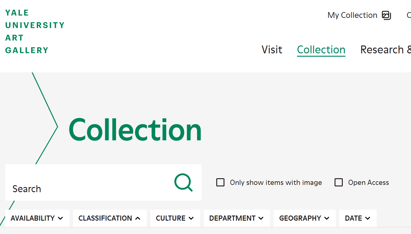 Preview of the YUGA0's online collection page