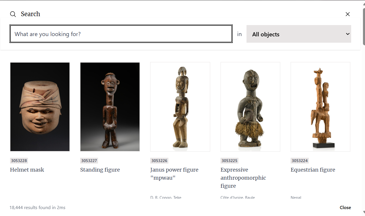 Preview of the Zemanek's online collection page